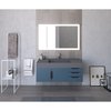 Castello Usa Amazon 48" Wall Mounted Blue Vanity With Gray Top And Black Handles CB-MC-48BLU-BL-2056-GR